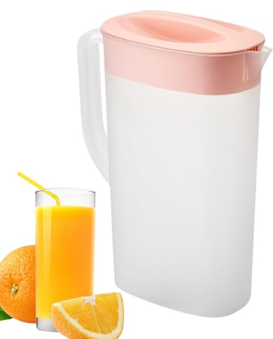 Glas - Transparenter Krug | - & Kältebeständige Karaffe | Elegante Kühlschrankkrüge Wasserkrug für Kaffee, Tee, Sojamilch, langlebiger Borosilikatglasbehälter ideal für Küche