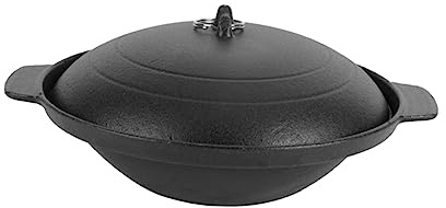 FONDOTIN Cazuela de Hierro para Guisar Pollo Estofado Olla para Uso Doméstico con Calentamiento Rápido y Superficie Lisa