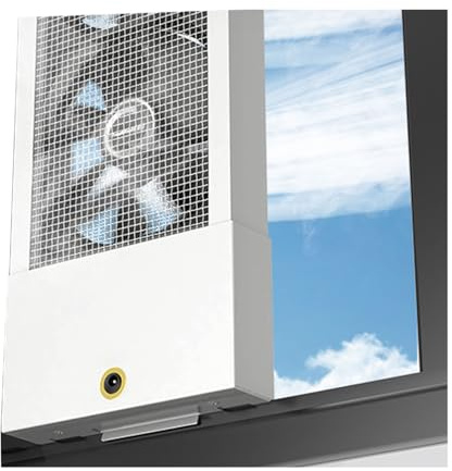 FXNFXLA Ventilatore Verticale per finestre scorrevoli, 35-160 cm/13,78-62,99 Pollici, Ventilatore per finestre Sottile e Silenzioso Senza Fori, velocità Regolabile, Retrattile da 5 cm White 40~45cm