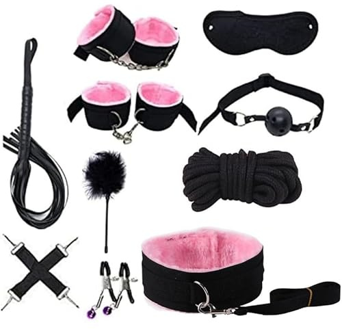 Bdsm Rem 10-Delars Justerbar Nylon UppsäTtning FöR MäN Och Kvinnor, LäMplig FöR Ben Och BröStsträCkning - Q (Rosa)