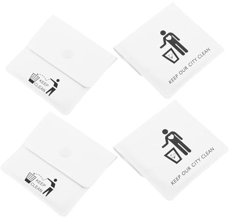 NIYANGLE 4pcs Portable Pocket Ashtray Pouch Fireproof and Sealable Closure Mini Cigarette Butt Container Made of Sturdy Pp Material for Outdoor Gatherings and Travel