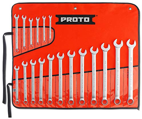 Proto - Juego de llaves ASD combinadas métricas satinadas de 18 piezas - 12 Pt. (J1200R-MASD)