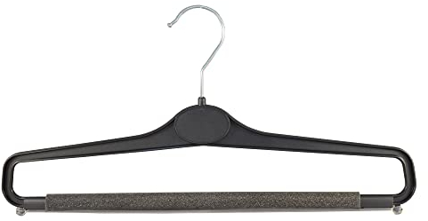 Kleiderbuegelshop24 Cintre pour Pantalons avec Mousse antidérapante, 40 cm, Noir, WS23SCHb, Lot de 20