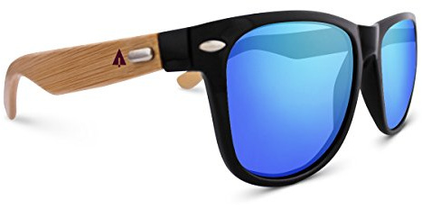 Treehut Ebony Wood Sunglasses for Men and Women - 52mm Lens Retro Polarized Sunglasses with UV Protection for Outdoor Activities - Lightweight Wood Frame Sunglasses for Men with Gift Box