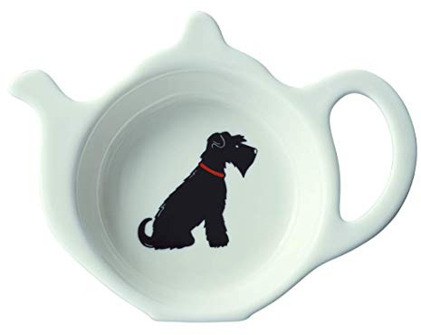 Sweet William Teabag Dish Black Schnauzer