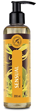 Sensual Oil Massage 200ml - 100% Natural Oil with Jojoba - Almond - A Loving Touch of Ylang-Ylang - Sandalwood - Grapefruit Oil - Relaxing Massage Oil
