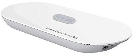 MYYING ELE Wireless Power Bank 10000mAh Fast Charging Wireless Charger External Battery Pack with LED Indicator and Dual Input (Lightning & Micro USB) with Qi Enabled Smartphones, White