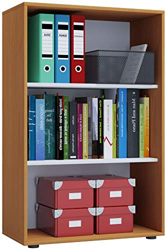 VCM Büroregal 70x37x111 cm 3 Fächer Standregal Bücherregal Aktenregal | Offener Stauraum für Ordner, Akten und Bücher - Arbeitszimmer oder Studierzimmer - Berufstätige und Studierende -