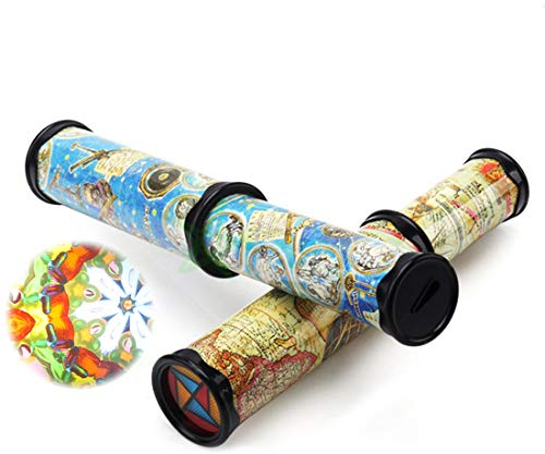 Vientiane Kaleidoscope, 2 Stück Dehnbares Kaleidoskop, Klassisches Papier Kaleidoskop Spielzeug, Kaleidoskop, Dehnbares langes klassisches Kaleidoskop, Magisches Kaleidoskop-Spielzeug für Kinder