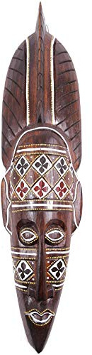 Máscara africana grande de madera – Decoración artesanal 50 cm