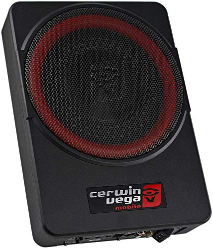 Cerwin Vega VPAS10V2 10 550W Max / 200W RMS Low Profile Active Powered Subwoofer with Built in Amplifier Module for Working with All Vehicles