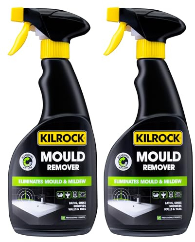 Kilrock Mould Remover Spray 2 x 500ml - Eliminates Mould & Mildew - Removes Mould from Tiles, Walls, Ceilings, Bathrooms, Kitchens, Basements, Balconies, Saunas, Sheds and Garden Ornaments