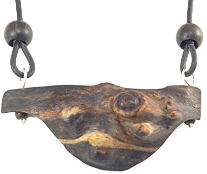 Holzanhänger „Die Birke mit Glasperlen und Silber 935, Handgefertigte, von Natur geformte Halskette