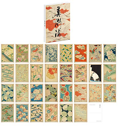 30 Stück 1 Set japanische Landschafts-Postkarten-Set Literarische Grußkarten Segen Nachricht Karte Postkarte in Box (Art Sea)