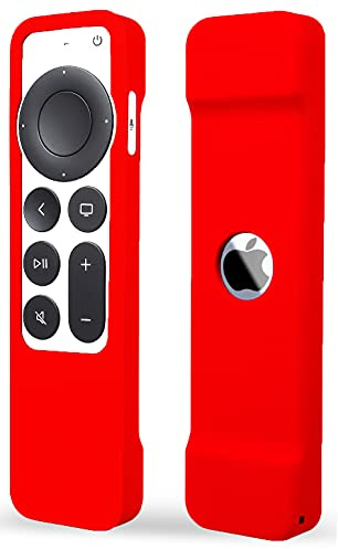 TOKERSE Case Compatible with Apple TV 4K Siri Remote 2021 2022 - Soft Silicone Remote Case Cover Sleeve Skin Compatible with Apple TV 4K / HD Siri Remote Controller (2nd & 3rd Gen) - Red