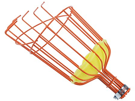HELTER Obstpflücker Korb Stahl Apfelpflücker Obstkorb Auffangkorb Baum Obst Werkzeug mit Kissen Leichter Obstpflücker Korb Kirschpflücker Feigpflücker