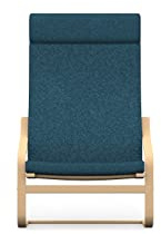 comfortly Stuhlhusse, handgefertigt, kompatibel mit Poang Sessel, mit angenähtem Nackenkissen, nur Bezüge (strapazierfähig, blau)