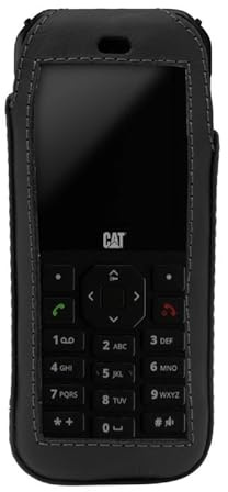 JT Berlin Turnline Leder-Tasche für AGM M9, CAT B40 & Nokia 800 Tough | Handmade Echtleder Gürteltasche mit 8-stufig drehbarem Clip für Sonim XP100, Schutzfolie & freie Anschlüsse, Schwarz.