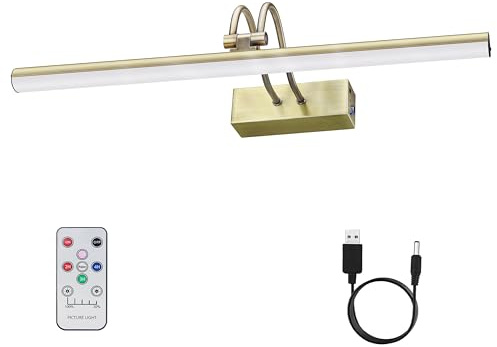 RAIFOOLLY Picture Light,16in Battery Wall Sconce,Remote Art Lights for Paintings with Timer and Dimmable for Display Gallery Artwork,Frame,Portrait,Dartboard-AB