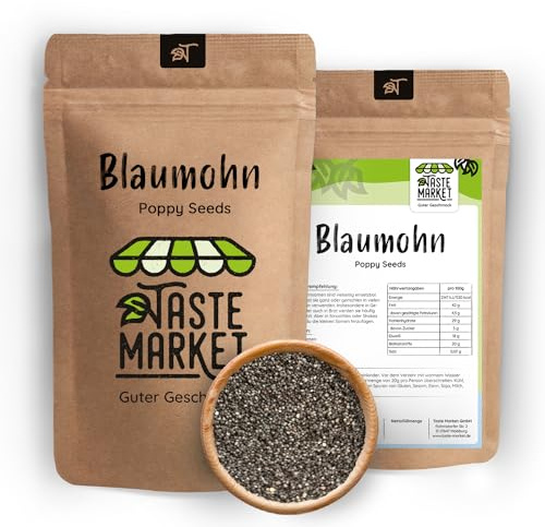 5 kg Blaumohn | ganze Mohnsamen | Ideal zum Backen | 100% naturbelassen | Taste Market