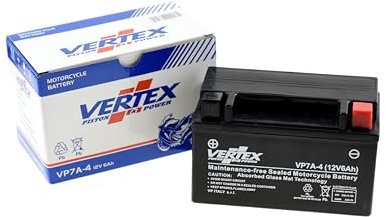 Vertex VP7A-4 Sealed AGM Motorcycle/Powersport Battery, 12V, 6Ah, CCA (-18) 90, Compatiable with: CTX7A-BS, Perfect battery for Motorcycle, ATV's, Personal Watercraft and Snowmobiles