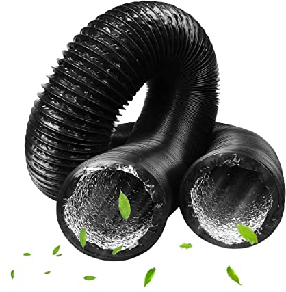 JSIXASO Abluftschlauch Lüftungsschlauch Länge 6m - 125mm Aluflexrohr Flexrohr Lüftungsrohr für Abluftventilator, Badezimmer, Hydroponik (125mm*6m)