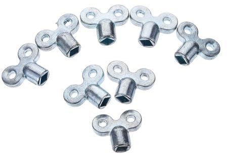 jojofuny 10pcs Zinc Alloy Radiator Keys Set Smooth Surface for Efficient Venting Operation, Handy Radiator Bleed Valve Tool for Central Heating Plumbing and Air Vent Maintenance