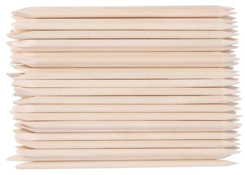 Palitos de Madera para Manicura 50 Piezas Beige, Limpiador de Uñas | Ligero, para Retirar Cutículas y Suciedad Uña, Formato Práctico para Trabajos de Cuidado