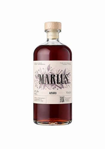 Marlus Amaro Artigianale Piemontese 70cl - Liquore Digestivo Naturale con Alloro, Arancia Dolce, Cannella e Rosmarino - Bitter Erbe e Agrumi per Cocktail, Aperitivo e Dopo Pasto - 100% Naturale