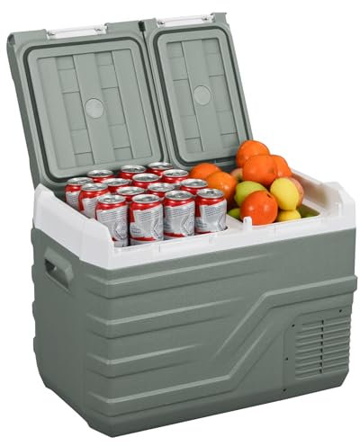 Alpicool 31L Frigoriferi Portatile Elettrico, Frigorifero per Auto 12V /24V DC 100~240 Volt AC Doppia zona Frigo Camper, Mini Frigo da Campeggio per Camion,Barca,Viaggio,Picnic -20℃~20 ℃