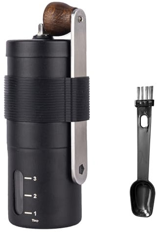 Catoco Macinacaffè manuale in ceramica cresta manovella chicco di caffè macinino con pennello cucchiaio per campeggio casa