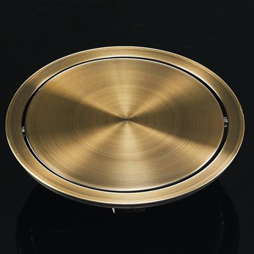Edelstahl-Mülleimerdeckel mit flexibler Zentralschwingklappe, versenkter Mülleimer für Arbeitsplatte oder Abfallschütte, Bronze-Gold-Finish
