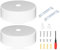 Laitejituan 2 Piezas Rosetón Lampara Techo Blanco 80 x 25 mm Embellecedor Lampara Techo Soporte Lampara Techo Rosetón De Techo De Metal para Sala de Estar, Pasillo, Candelabro de Cocina