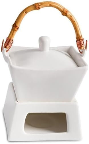 Jojomis Mini Chocolate Fondue Pot - Creative Ceramic Stew Pot for Dessert, Soup, Butter Melt & Tapas - Ideal Dinnerware for Small Families