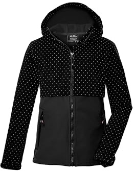 killtec Flicka Softshelljacka med huva KOW 227 GRLS SFTSHLL JCKT, svart, 164, 43573-000