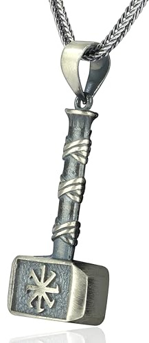 NAHLE Thors Hammer Halskette aus 925 Sterling | Keltischer Silber Schmuck | Damen Herren Schmuck Halskette | inkl. Schmuckbox und Silberputztuch ideal zum verschenken