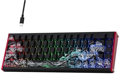 MechLands AJAZZ ALUX68 HE - Tastiera Rapid Trigger Gaming in alluminio, con interruttore magnetico, effetto hall cablato con velocità di polling 8K, latenza 0,125 ms, RGB (stampa laterale nera, ALUX68