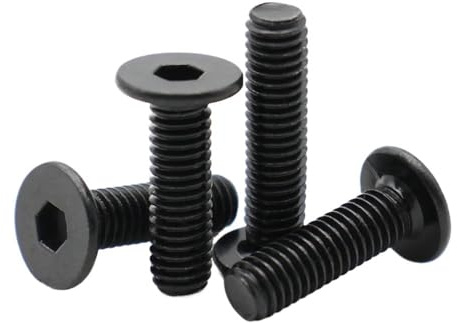 Cilky Metallschrauben 20 Stück M2.5 M3 Schwarz 304 Edelstahl Ultradünne Flachkopf-Sechskantschrauben mit Innensechskant Flachkopfschrauben(6mm,M2.5 (20pcs))