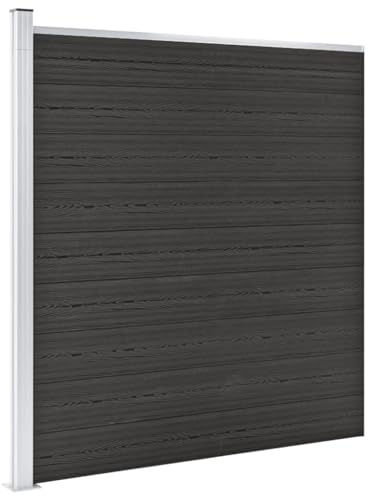 Emmtore Gartenzaun WPC Sichtschutzzaun Windschutzzaun Lamellenzaun Windschutz Sichtschutz Zaun Element Terrasse Garten 175x186 cm Grau