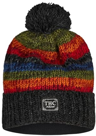 THC Schafwoll Pudelmütze 814 bunt | Schafwolle | Strickmütze | Pudelmütze | Woll-Mütze | Schafwollmütze | Wintermütze
