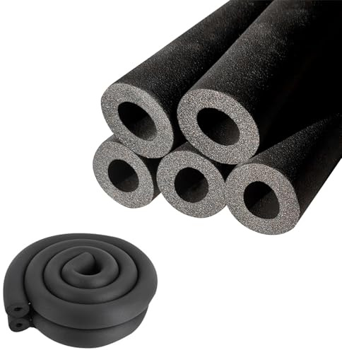 Antifreeze Foam Pipe Insulation Lagging, 6.23 FT Length Foam Tubing, 22/27/34/43/48/60/76/89/110 mm ID, Black Tube Insulation Cover for Hot and Cold Water Pipes(ID 110mm x T 20mm)