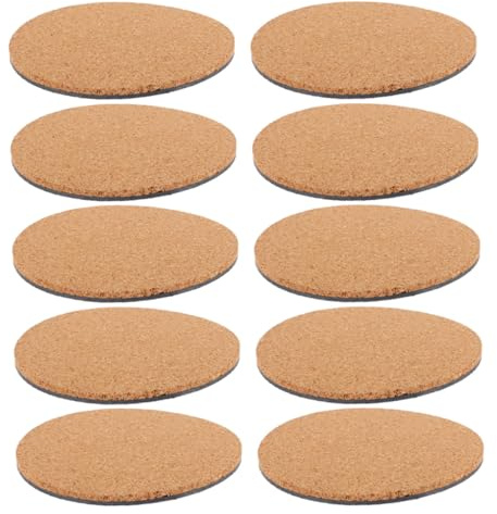 MOTHNUR 10 Pezzi Sottopentola in Sughero con Base Antiscivolo da Rotondi da Resistente al per Vasi ed Esterni Protezione Tavolo e Giardinaggio