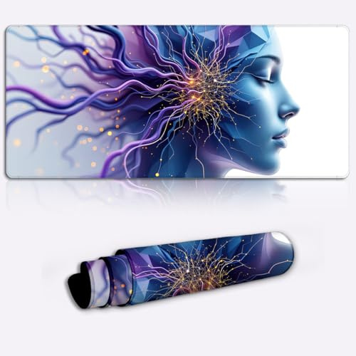 mind beyond matter Printed PC Laptop Computer Mouse Mat Pad Non-Slip Rubber Base Pad Office Home Novelty Printed Desk Accessory Large Laptop Desktop Printed Art Ergonomic 600 * 350 * 4mm