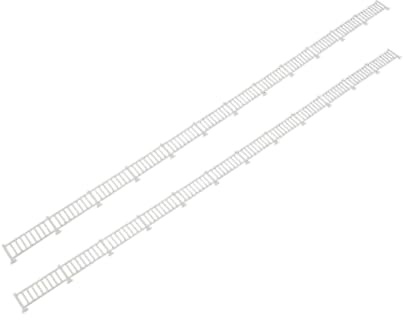 Fenteer 2Pcs Fence Models Model Train Railing White Self Assembly Barrier Mini Guardrail Scenery Decoration for Dioramas Scene Setups, 1 50 Scale