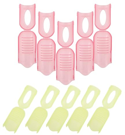 Alipis Nagelclips Rutschfest aus Kunststoff 10 Stück Schnell Anzuwenden mit Verstellbaren Fingerbändern und Nagelpflege zu Hause und Reisen