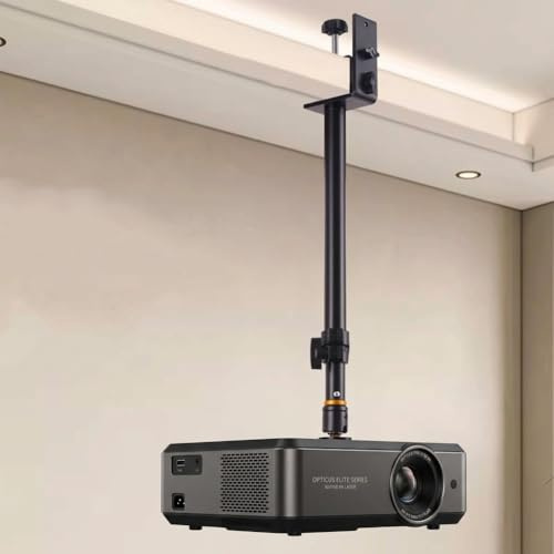 Adjustable Long Arm Projector Ceiling Mount Stand, Universal Ceiling Mount Projectors Holder, Metal Projector Hanging Mounts for Aurzen Nebula XGIMI AuKing and Most Mini Projectors, Webcams&Cameras
