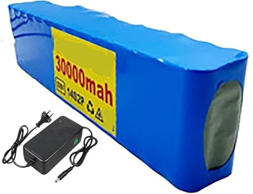 Caimcie Batería de Bicicleta eléctrica de 52 V, 30 Ah, 14S2P, de Alta Potencia, con Cargador y BMS Integrado para Motores de 200 W, 350 W, 500 W, 800 W y 1000 W. XT60+DC