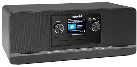 TechniSat DIGITRADIO 320 – Chaîne Hi-FI compacte stéréo (Dab+ & FM, Lecteur CD, Bluetooth, USB, 2×5 W RMS, écran Couleur TFT, réveil, minuterie, télécommande) Noir