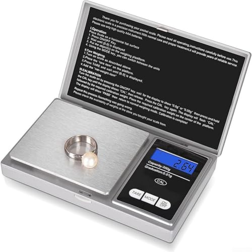 Besttoolifes Bolígrafo probador de diamante con luz ultravioleta y escala de bolsillo digital, detección rápida dual de 0.5S, función de tara de 200G X 0.01G para pruebas de piedras preciosas de