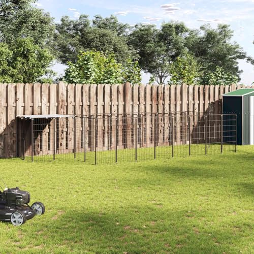 Schwarzer Hundezwinger 10, Stahl Hundezwinger 10, 89 qm und 89 m² - Dieser robuste Stahl-Hundezwinger in Schwarz bietet auf 10,89 m² viel Platz für Ihren Hund.